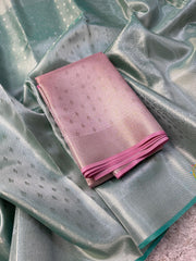 Vriksham Pista Green Tanchoi Tissue Silk Saree-VS4497