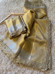 Vriksham Golden Tanchoi Tissue Saree-VS4500