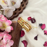 Vriksham Gold Look Alike Kada Style Red Green Meenkari  Daily Wear Bangles -G18017