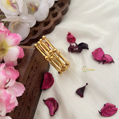 Vriksham Gold Look Alike Designer Kada Plain Ball Daily Wear Bangles-G18020