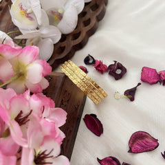 Vriksham Gold Look Alike Daily Wear Heart Design Thick Set Four Bangles-G18025