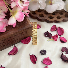 Vriksham Gold Look Alike Daily Wear Wave Design Thin Set Four Bangles-G18026