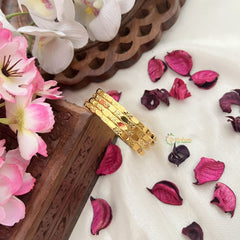 Vriksham Gold Look Alike Daily Wear Flower Design Set Four Bangles-G18029