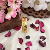 Vriksham Gold Look Alike Daily Wear Flower Design Set Four Bangles-G18029