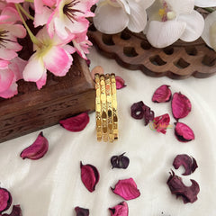 Vriksham Gold Look Alike Daily Wear Flower Design Set Four Bangles-G18029