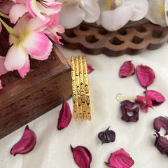 Vriksham Gold Look Alike Daily Wear Antique Design Set Four Bangles-G18032