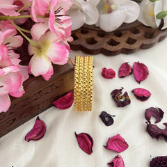 Vriksham Gold Look Alike Daily Wear Dot Design Set Four Bangles-G18034