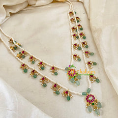 2 Layered Jadau Kundan Pearl Neckpiece -J1359 - J1359 - vrikshamindia