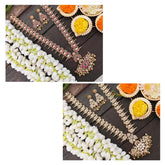 Vriksham Precious Kemp Reversible Pendant Peacock Haram-Gold Bead-G21255