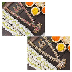 Vriksham Precious Kemp Reversible Pendant Peacock Haram-Gold Bead-G21255