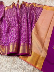 Vriksham Purple Katan Tanchoi Soft Silk Saree-VS4506