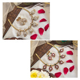 Vriksham Gold Plated Manga Style Choker-Red white-Reversible-G19095