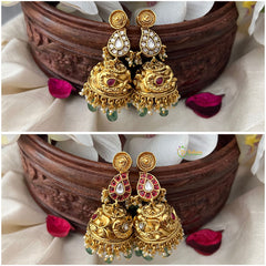 Vriksham Reversible Maanga Jhumka-Pastel Green Bead-G18260