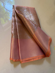 Vriksham Peach Tanchoi Tissue Silk Saree-VS4487