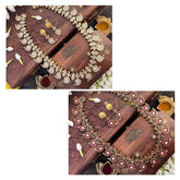 Vriksham Elegant Manga Reversible Kundan Jadau Long Neckpiece-Red Green & White-Green Bead-J4119