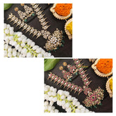 Vriksham Precious Kemp Reversible Pendant Peacock Short Neckpiece-Green Bead-G21288