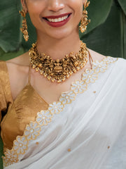 Intricate Antique Lakshmi Temple Lakshmi Short Neckpiece -G2597