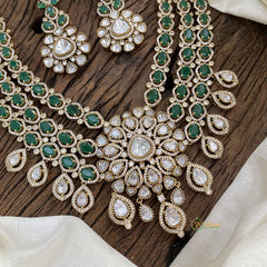 Glamorous Bridal Victorian Diamond High Neck Choker - Green - VV1319