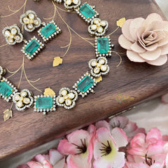 Elegant Green Victorian Diamond Neckpiece-VV1779