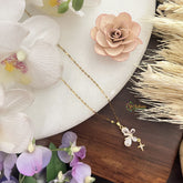 Vriksham White Stone Butterfly Pendant Anti Tarnish Stainless Steel Necklace Chain-G17674