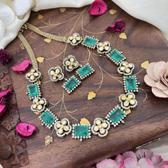 Elegant Green Victorian Diamond Neckpiece-VV1779
