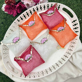 Vriksham Traditional Lotus Motif Gift Bags-Elegant Festive Packaging-(Pack of 6)-RG353