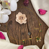 Vriksham Designer Diya Pendant Invisible Chain-Green-Pearl-G16970