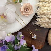 Vriksham AD Stone Heart Pendant Anti Tarnish Stainless Steel Necklace Chain-G17671