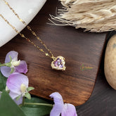 Vriksham AD Stone Heart Pendant Anti Tarnish Stainless Steel Necklace Chain-G17671