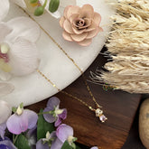 Vriksham AD Stone Bunny Pendant Anti Tarnish Stainless Steel Necklace Chain-G17667