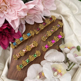 Return Gift Multicolor Lakshmi Design With Square Diamond Hair Clip-Set Of 6-H1145