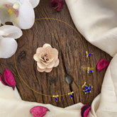 Vriksham Designer Diya Pendant Invisible Chain-Blue-G16972