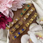 Return Gift Multicolor 4 Lakshmi Design With 3 Square Diamond Hair Clip-Set Of 6-H1144