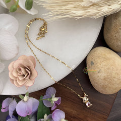 Vriksham AD Stone Bunny Pendant Anti Tarnish Stainless Steel Necklace Chain-G17667