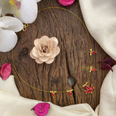 Vriksham Unique Diya Pendant Invisible Chain-Red-G16974