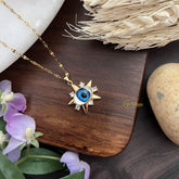 Vriksham 5 Star Evil Eye Pendant Anti Tarnish Stainless Steel Necklace Chain-G17697