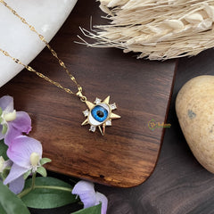 Vriksham 5 Star Evil Eye Pendant Anti Tarnish Stainless Steel Necklace Chain-G17697