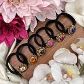 Return Gift Floral Gemstone-Set of 6 Colorful Floral Hair Bands-H1141