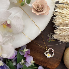 Vriksham Heart Flower Pendant Anti Tarnish Stainless Steel Necklace Chain-G17679