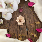 Vriksham 3 Lakshmi Coin Pendant Invisible Chain-Red-G16961