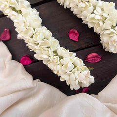 Vriksham Flower Classic Pink Mullai Poo Gajra Flower Accessories With Hair Clip-KH1261