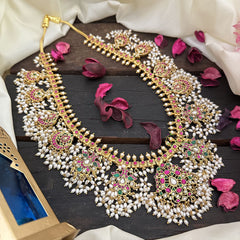 Vriksham Exquisite Dual Peacock Kundan Jadau Guttapusalu Neckpiece-J2959
