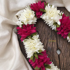 Vriksham Artificial Mixed Pink & White Gajra Veni for Hair Accessories-HF-H1102