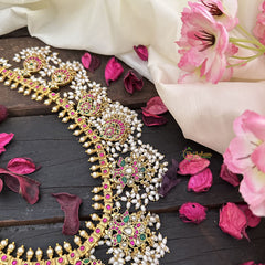 Vriksham Exquisite Dual Peacock Kundan Jadau Guttapusalu Neckpiece-J2959