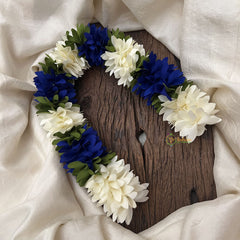 Vriksham Artificial Mixed Blue & White Gajra Veni for Hair Accessories-HF-H1103