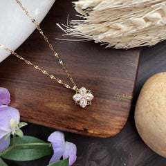 Vriksham Floral Pendant Anti Tarnish Stainless Steel Necklace Chain-G17672