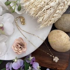 Vriksham Floral Pendant Anti Tarnish Stainless Steel Necklace Chain-G17672