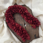 Vriksham Artificial Two Flowers Combination Gajra For Hair Bun-Maroon White-HF-H1004