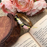Vriksham Hand-Painted Florol Pink & Green Pattern Enamel Openable Kada Bangle-G21851