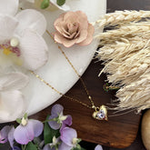 Vriksham Antique Hearth Shape AD Stone Pendant Anti Tarnish Stainless Steel Necklace Chain-G17665